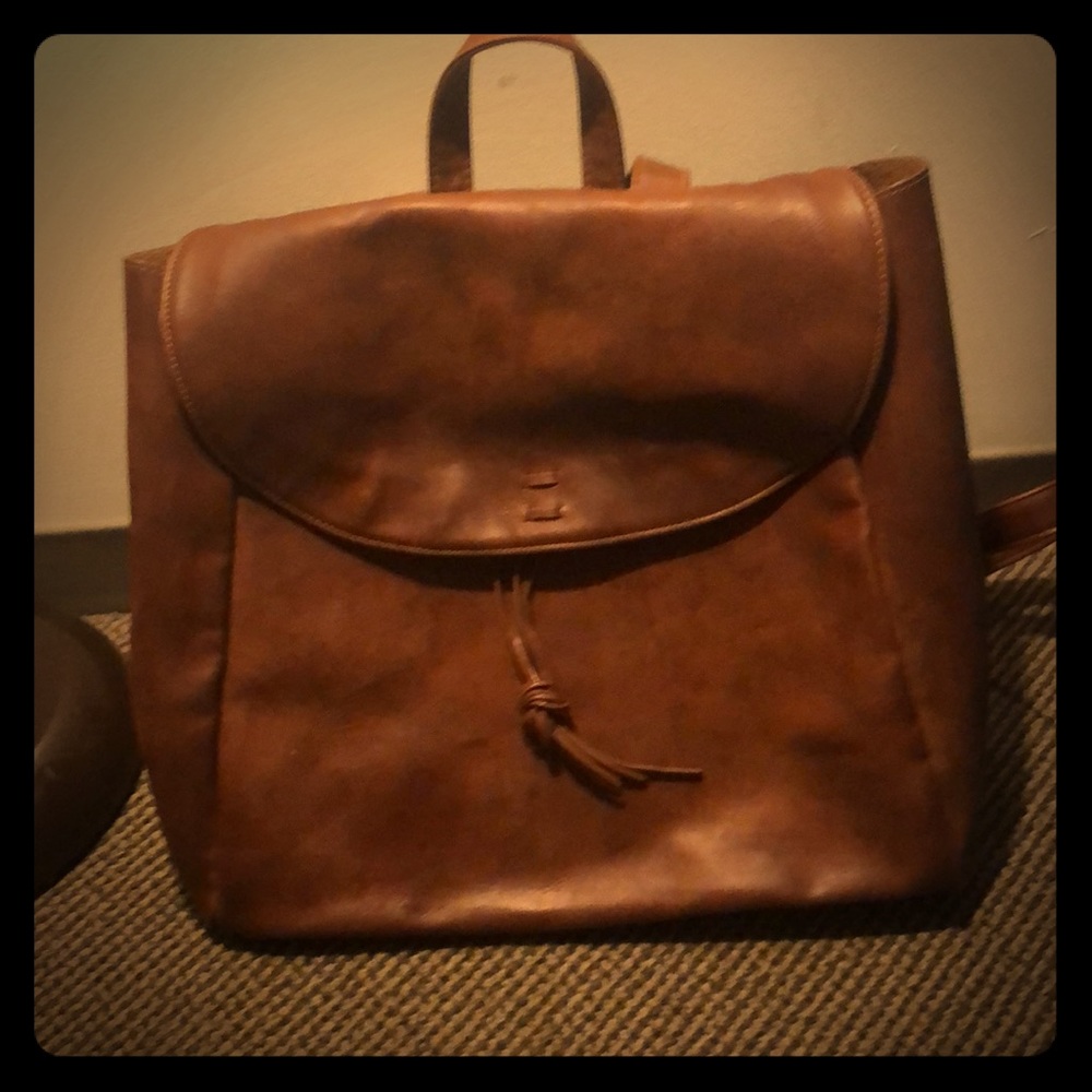 Leather backpack